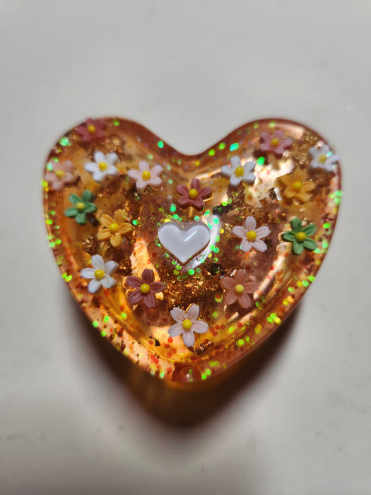 The Heart Shaped Flower Garden Ring Jewelry Box