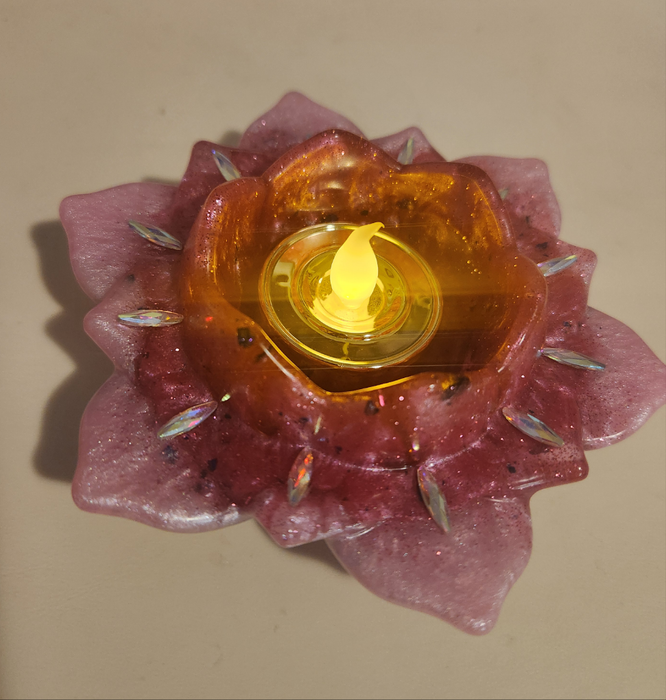 A Lotus Blossom Candle Holder Pink