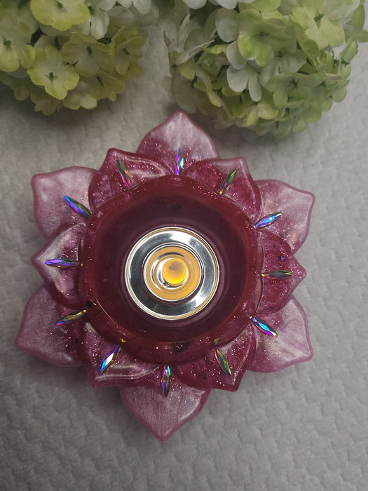A Lotus Blossom Candle Holder Pink - MyTreasureShopBySue