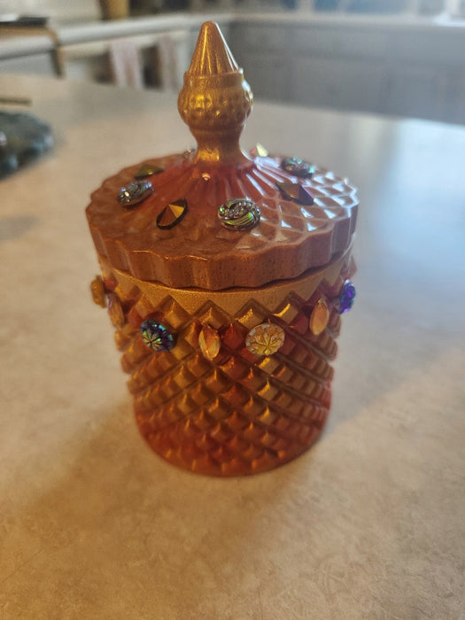 A Orange and Gold Stash Jar