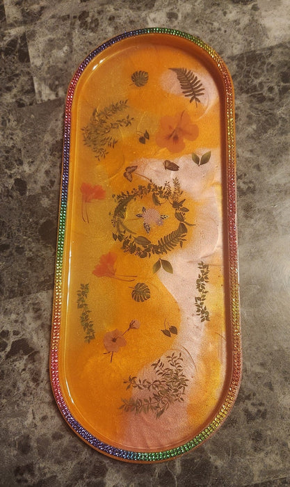 A Large Decorated Jewelry/Makeup/Trinket Tray