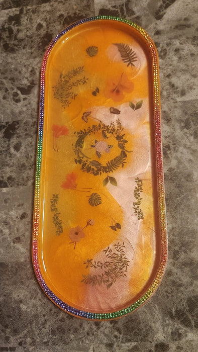 A Large Decorated Jewelry/Makeup/Trinket Tray