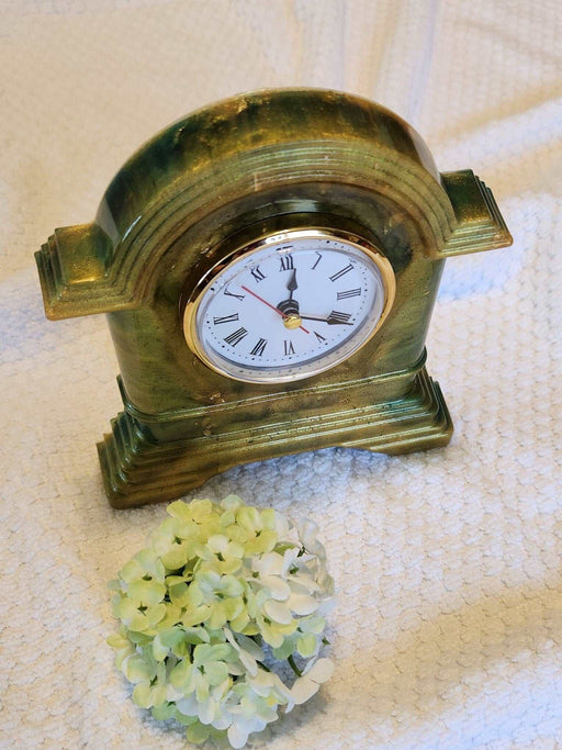 A Mantle/Tabletop Clock in Olive Green