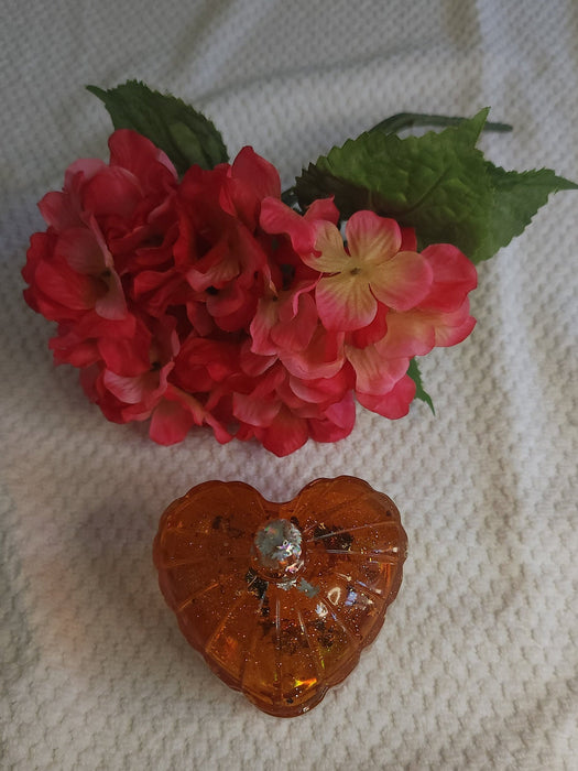 A Heart Shaped Orange Trinket Box